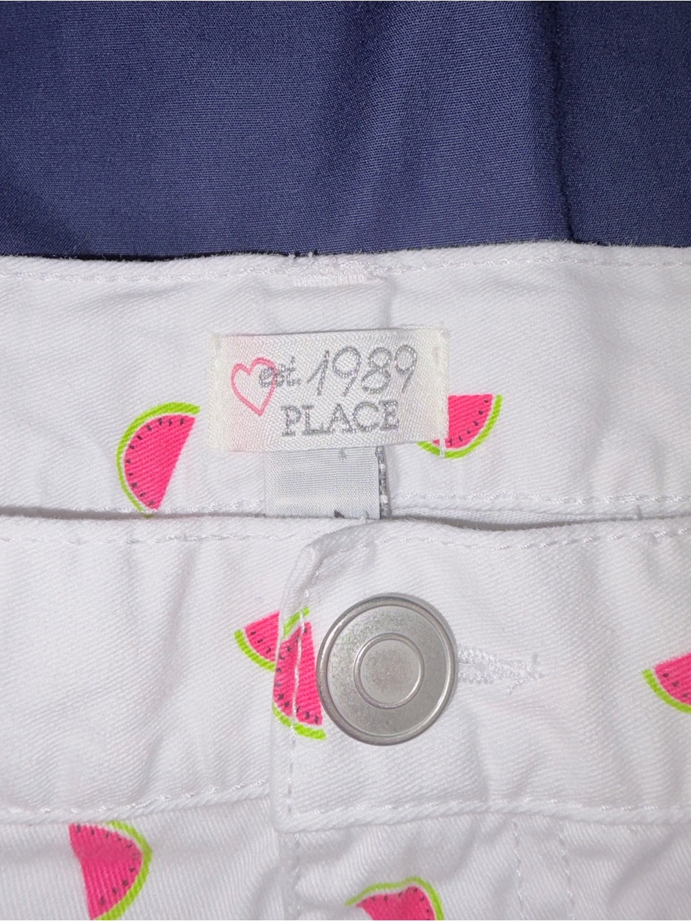 The Children's Place Girls Size 12 White Watermelon Print Cotton Shorts - Picture 3 of 6